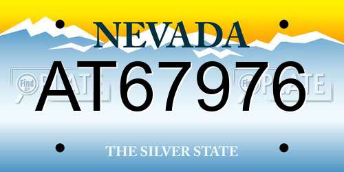 AT67976 Nevada License Plate