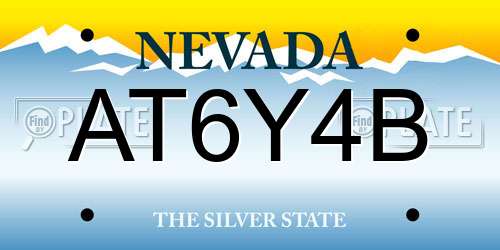 AT6Y4B Nevada License Plate