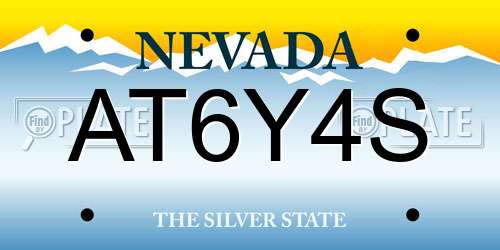 AT6Y4S Nevada License Plate