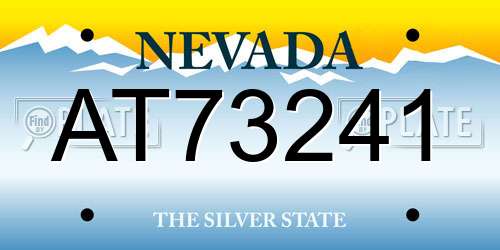 AT73241 Nevada License Plate