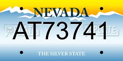 AT73741 Nevada License Plate