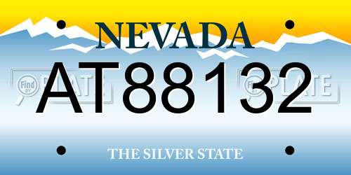 AT88132 Nevada License Plate