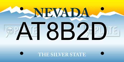 AT8B2D Nevada License Plate