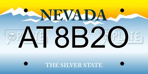 AT8B2O Nevada License Plate