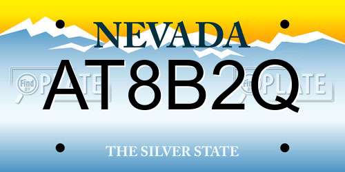 AT8B2Q Nevada License Plate