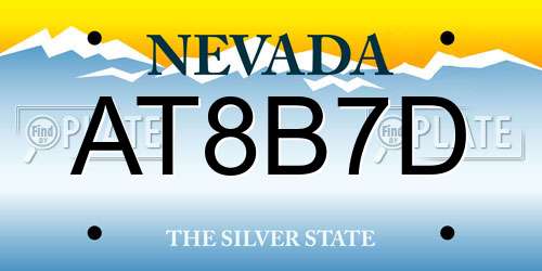 AT8B7D Nevada License Plate