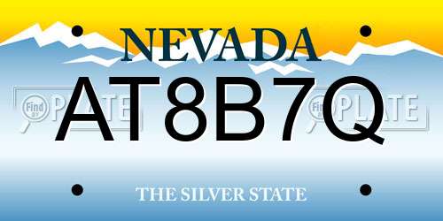 AT8B7Q Nevada License Plate