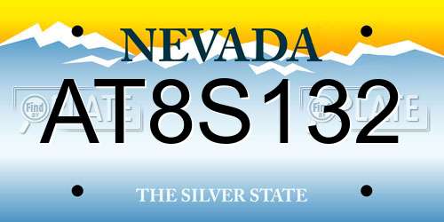 AT8S132 Nevada License Plate
