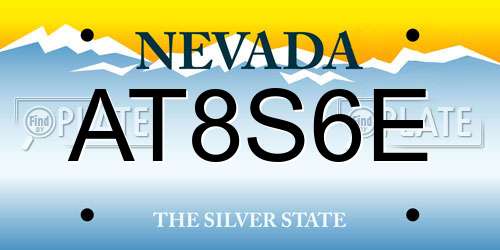 AT8S6E Nevada License Plate