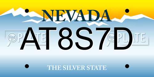 AT8S7D Nevada License Plate