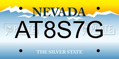 AT8S7G Nevada License Plate