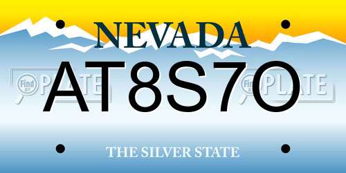 AT8S7O Nevada License Plate