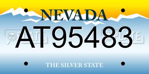 AT95483 Nevada License Plate