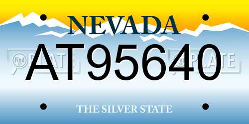 AT95640 Nevada License Plate