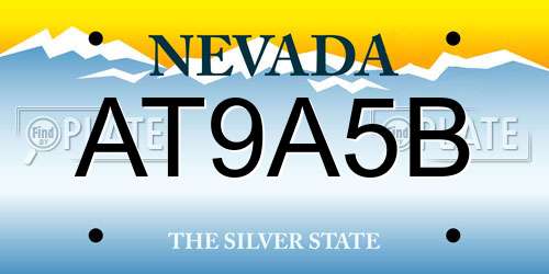 AT9A5B Nevada License Plate