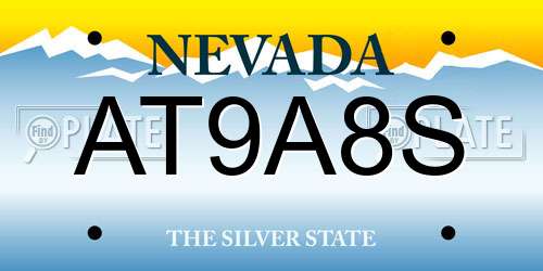 AT9A8S Nevada License Plate