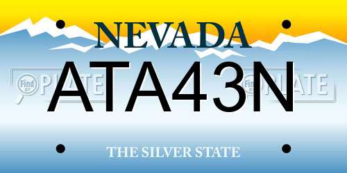 ATA43N Nevada License Plate
