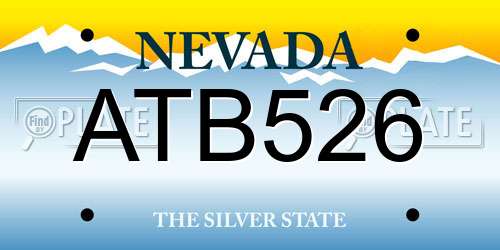 ATB526 Nevada License Plate