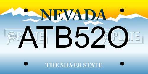 ATB52O Nevada License Plate