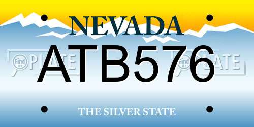 ATB576 Nevada License Plate