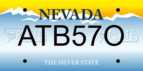 ATB57O Nevada License Plate