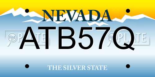 ATB57Q Nevada License Plate