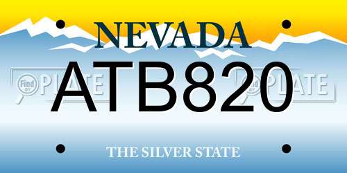 ATB820 Nevada License Plate