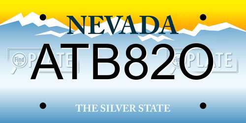 ATB82O Nevada License Plate