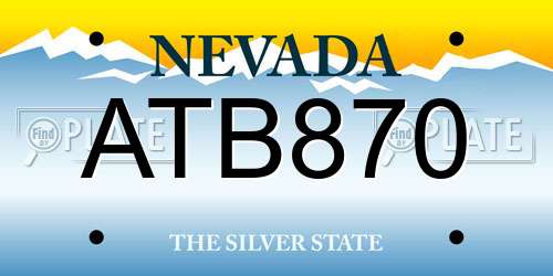 ATB870 Nevada License Plate