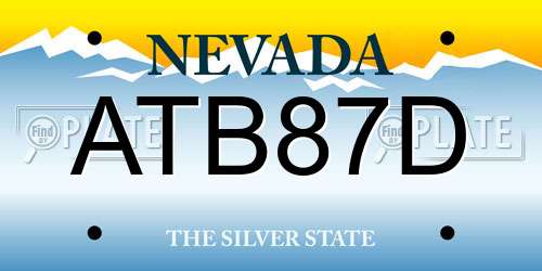ATB87D Nevada License Plate