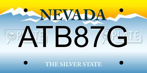 ATB87G Nevada License Plate