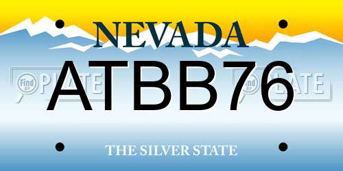 ATBB76 Nevada License Plate