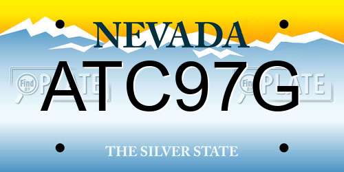 ATC97G Nevada License Plate