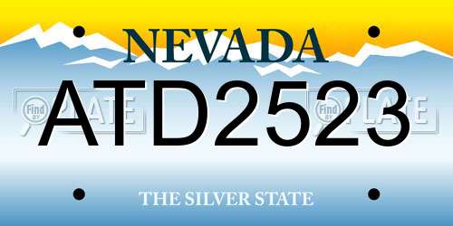 ATD2523 Nevada License Plate