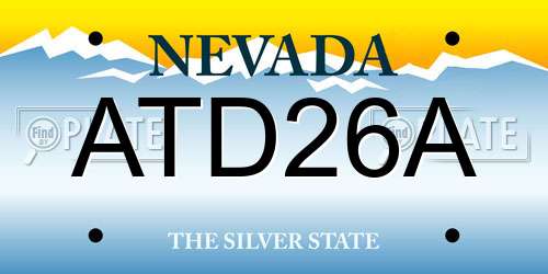 ATD26A Nevada License Plate