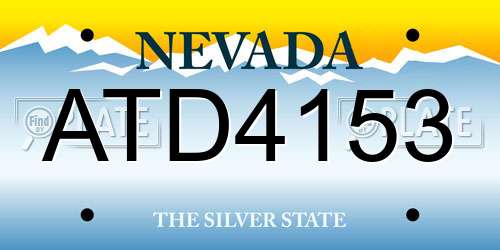 ATD4153 Nevada License Plate
