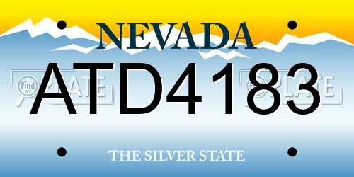 ATD4183 Nevada License Plate