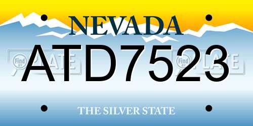 ATD7523 Nevada License Plate