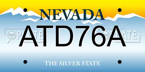 ATD76A Nevada License Plate