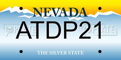 ATDP21 Nevada License Plate
