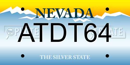 ATDT64 Nevada License Plate