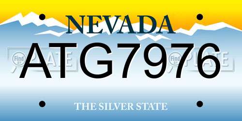 ATG7976 Nevada License Plate