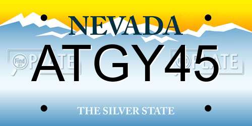 ATGY45 Nevada License Plate