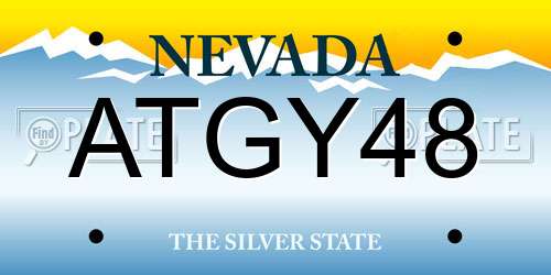 ATGY48 Nevada License Plate