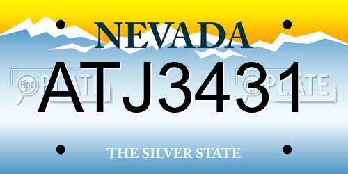 ATJ3431 Nevada License Plate