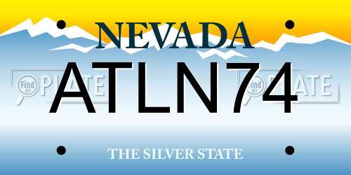 ATLN74 Nevada License Plate