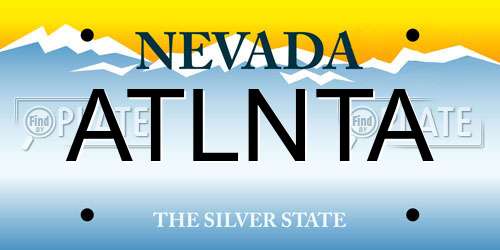 ATLNTA Nevada License Plate