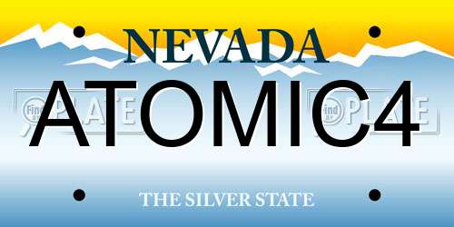 ATOMIC4 Nevada License Plate
