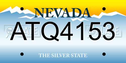 ATQ4153 Nevada License Plate