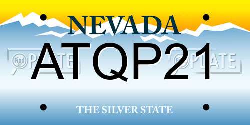 ATQP21 Nevada License Plate
